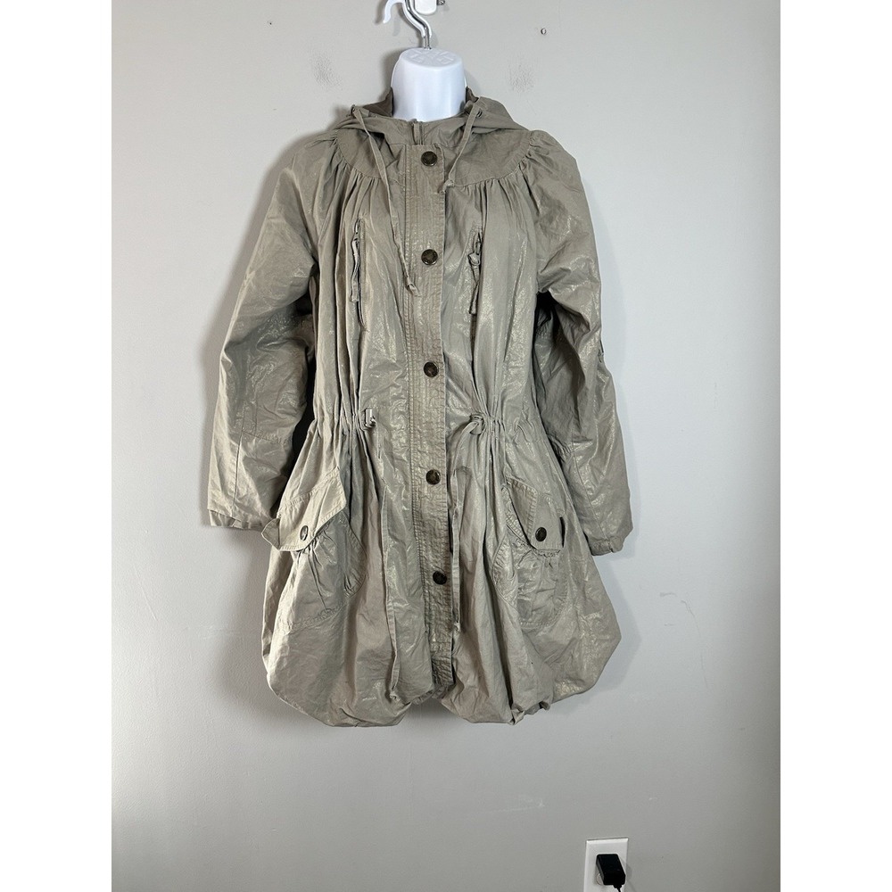 TFNC London Metallic Bubble Hem Parka -‎ Shimmer Utility Jacket Size S GUC